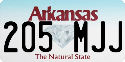 AR license plate 205MJJ