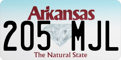 AR license plate 205MJL