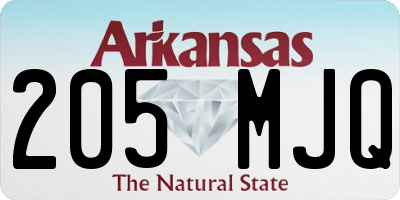 AR license plate 205MJQ