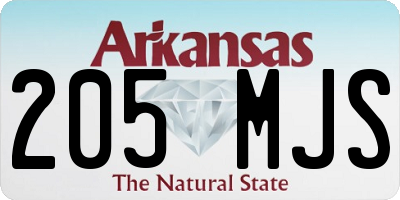 AR license plate 205MJS
