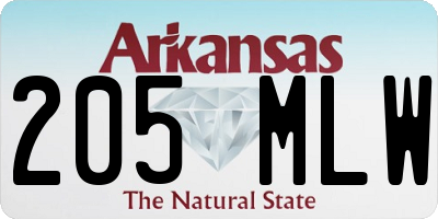 AR license plate 205MLW