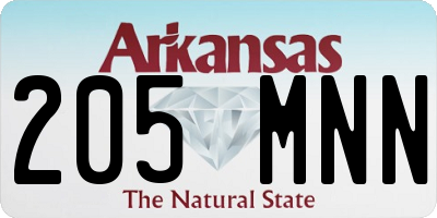 AR license plate 205MNN