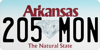AR license plate 205MON