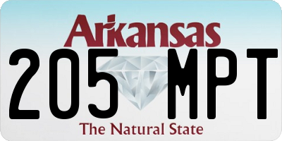 AR license plate 205MPT