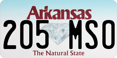 AR license plate 205MSO