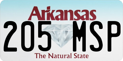 AR license plate 205MSP
