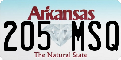 AR license plate 205MSQ