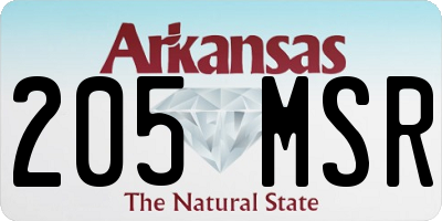 AR license plate 205MSR