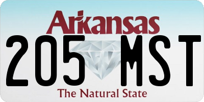 AR license plate 205MST