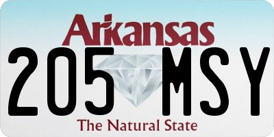 AR license plate 205MSY