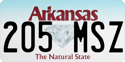 AR license plate 205MSZ