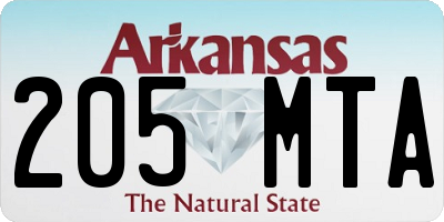 AR license plate 205MTA