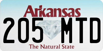 AR license plate 205MTD