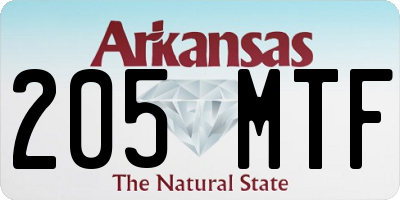 AR license plate 205MTF