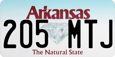 AR license plate 205MTJ