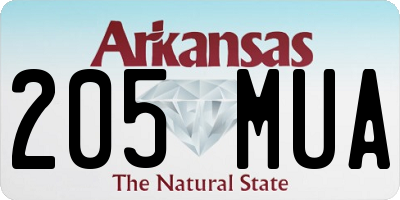 AR license plate 205MUA