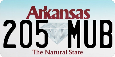 AR license plate 205MUB