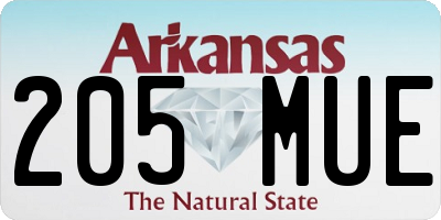 AR license plate 205MUE