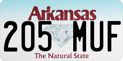 AR license plate 205MUF