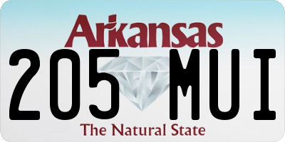 AR license plate 205MUI