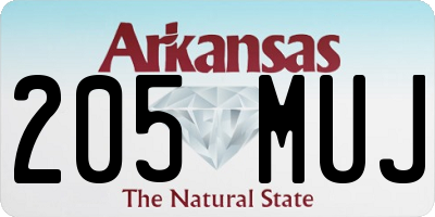 AR license plate 205MUJ