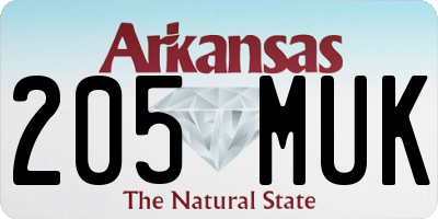 AR license plate 205MUK