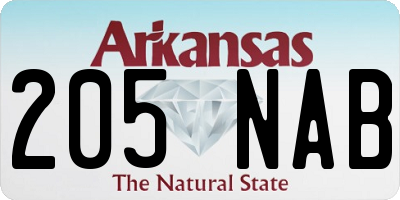 AR license plate 205NAB