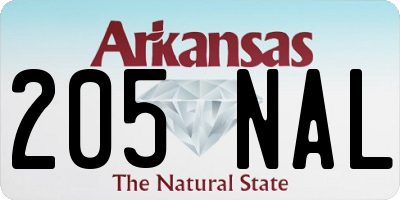 AR license plate 205NAL