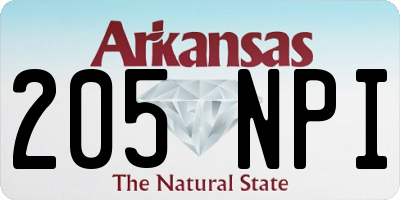 AR license plate 205NPI