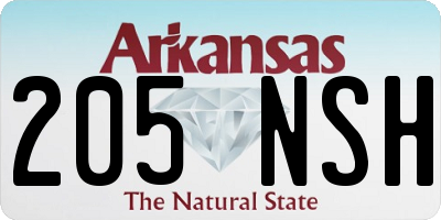 AR license plate 205NSH
