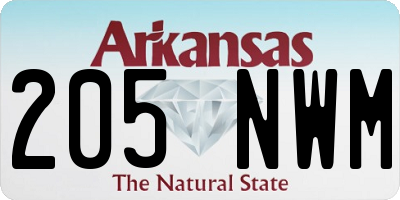 AR license plate 205NWM