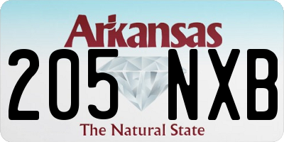 AR license plate 205NXB