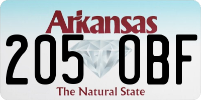 AR license plate 205OBF
