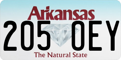 AR license plate 205OEY
