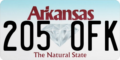 AR license plate 205OFK