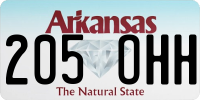 AR license plate 205OHH