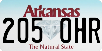 AR license plate 205OHR