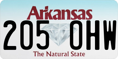 AR license plate 205OHW