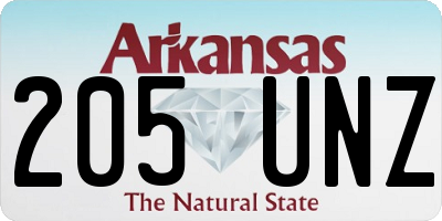 AR license plate 205UNZ