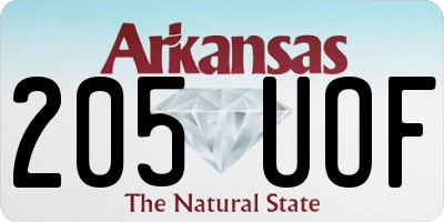 AR license plate 205UOF