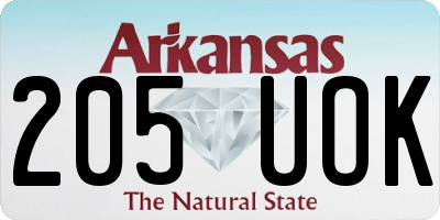 AR license plate 205UOK
