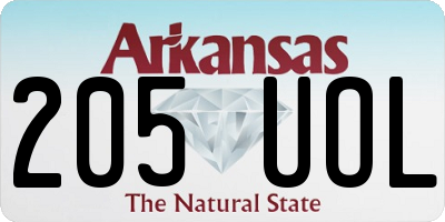 AR license plate 205UOL