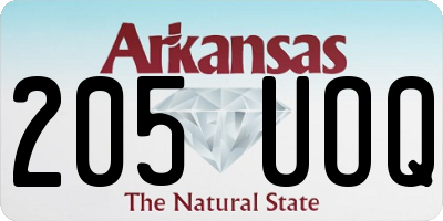 AR license plate 205UOQ