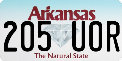 AR license plate 205UOR