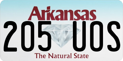 AR license plate 205UOS