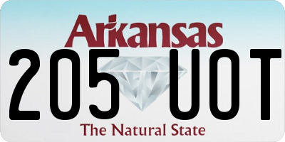 AR license plate 205UOT