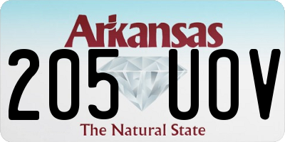 AR license plate 205UOV