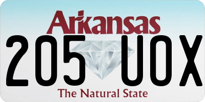 AR license plate 205UOX