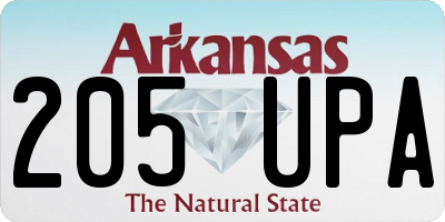 AR license plate 205UPA