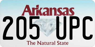 AR license plate 205UPC